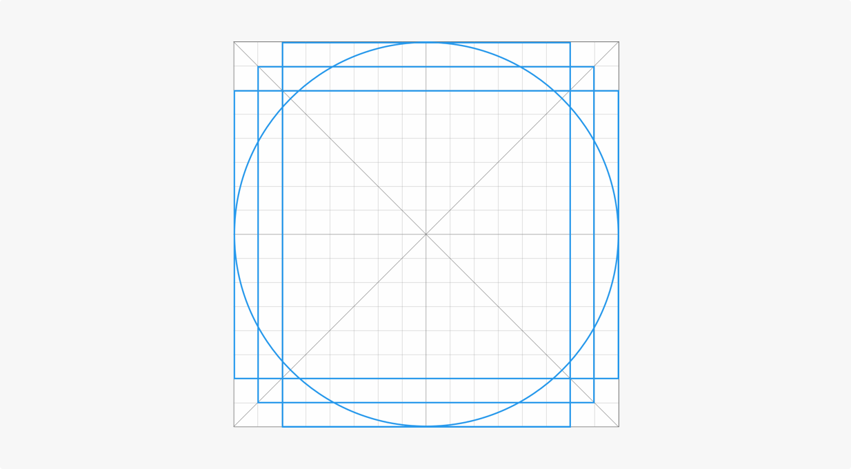 Ant Design's grid and key contour lines
